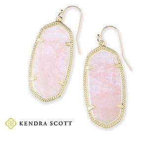 NEW Kendra Scott Gold Rose Quartz Drop Earrings